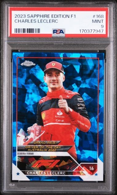 Charles Leclerc 2023 TOPPS CHROME SAPPHIRE EDITION F1 #168 PSA 9 MINT