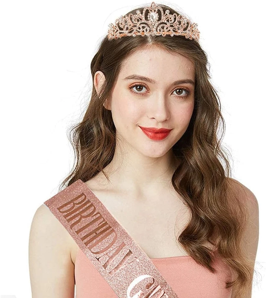 Elegante Tiara de Estrás y Faja Ajustable Set - Perfecto para Cumpleaños Reinas Foto 4 de 4