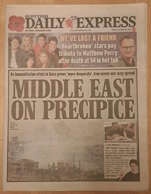 Matthew Perry Obituary Scottish Daily Express 30 October 2023
