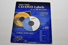 Printer Creations Matte White CD/DVD Labels for Inkjet Printer 30 Count / Inkjet