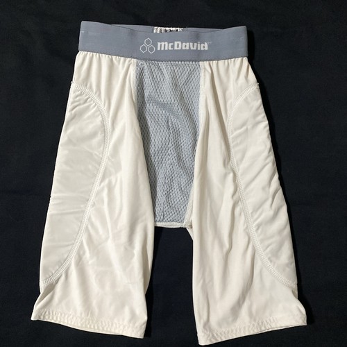 MCDAVID Youth Baseball Softball Sliding Shorts, Large, White/Gray