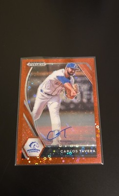 2021 Panini Prizm Draft Picks - Carlos Tavera #PDP137 Red Donut Circle Prizm /99