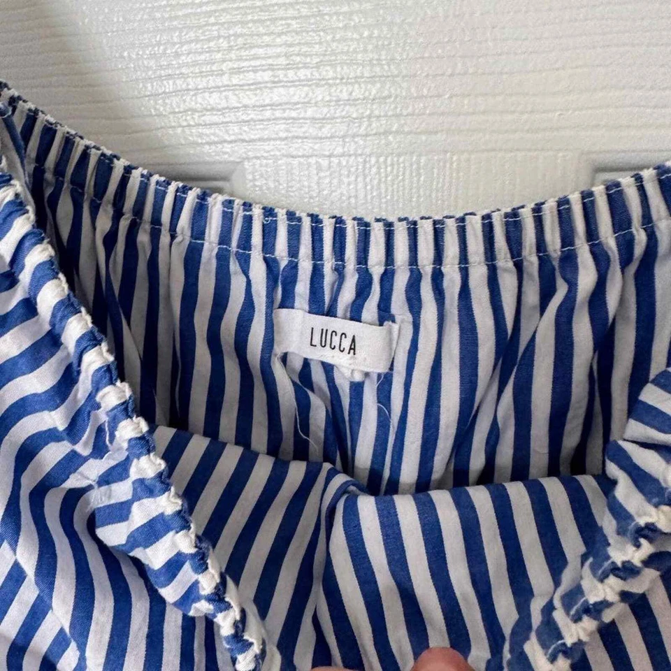 LUCCA Couture 露肩条纹连身裤 - XS — 第 2/4 张图片