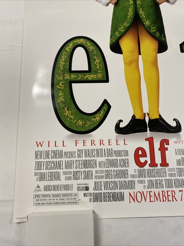 2003 ELF ORIGINAL ROLLED UNUSED THEATRICAL 27x40 ONE SHEET MOVIE POSTER MINTY - Picture 3 of 7