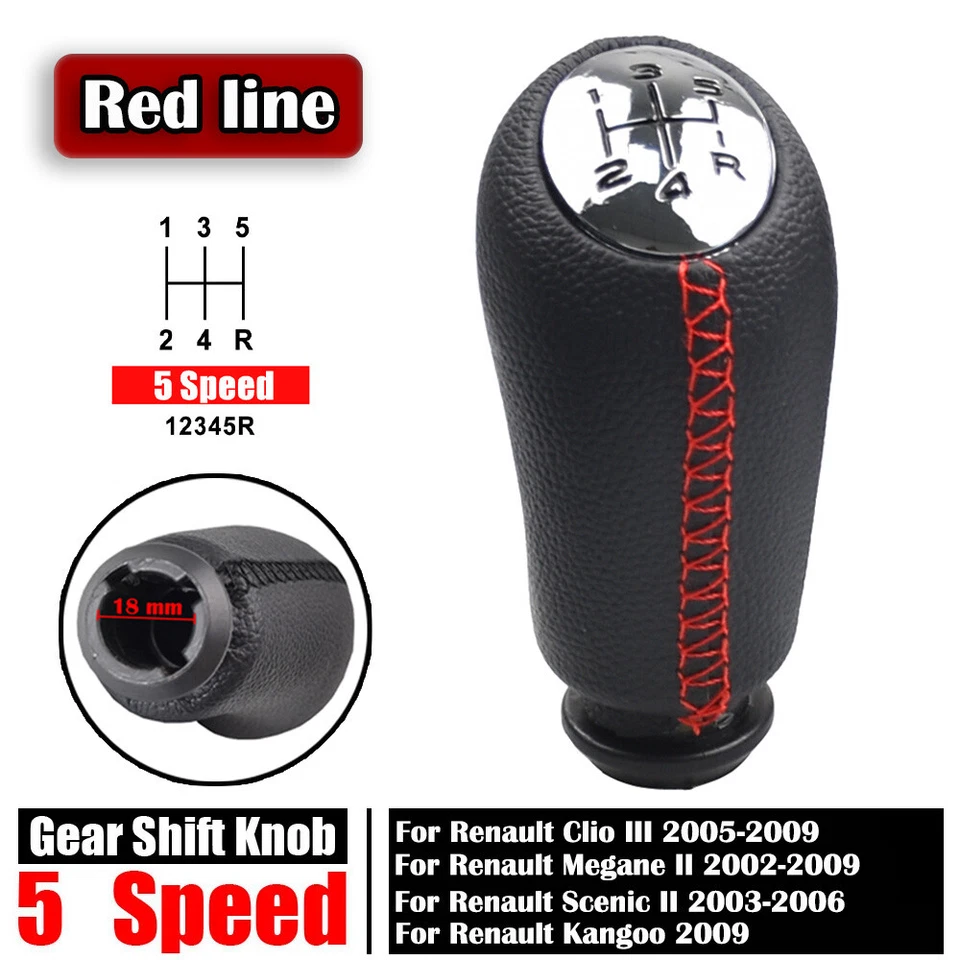 Manual Gear Shift Knob Fit For 2003 2004 2005 2006 Renault Scenic II Car 5 Speed - Image 4 of 4