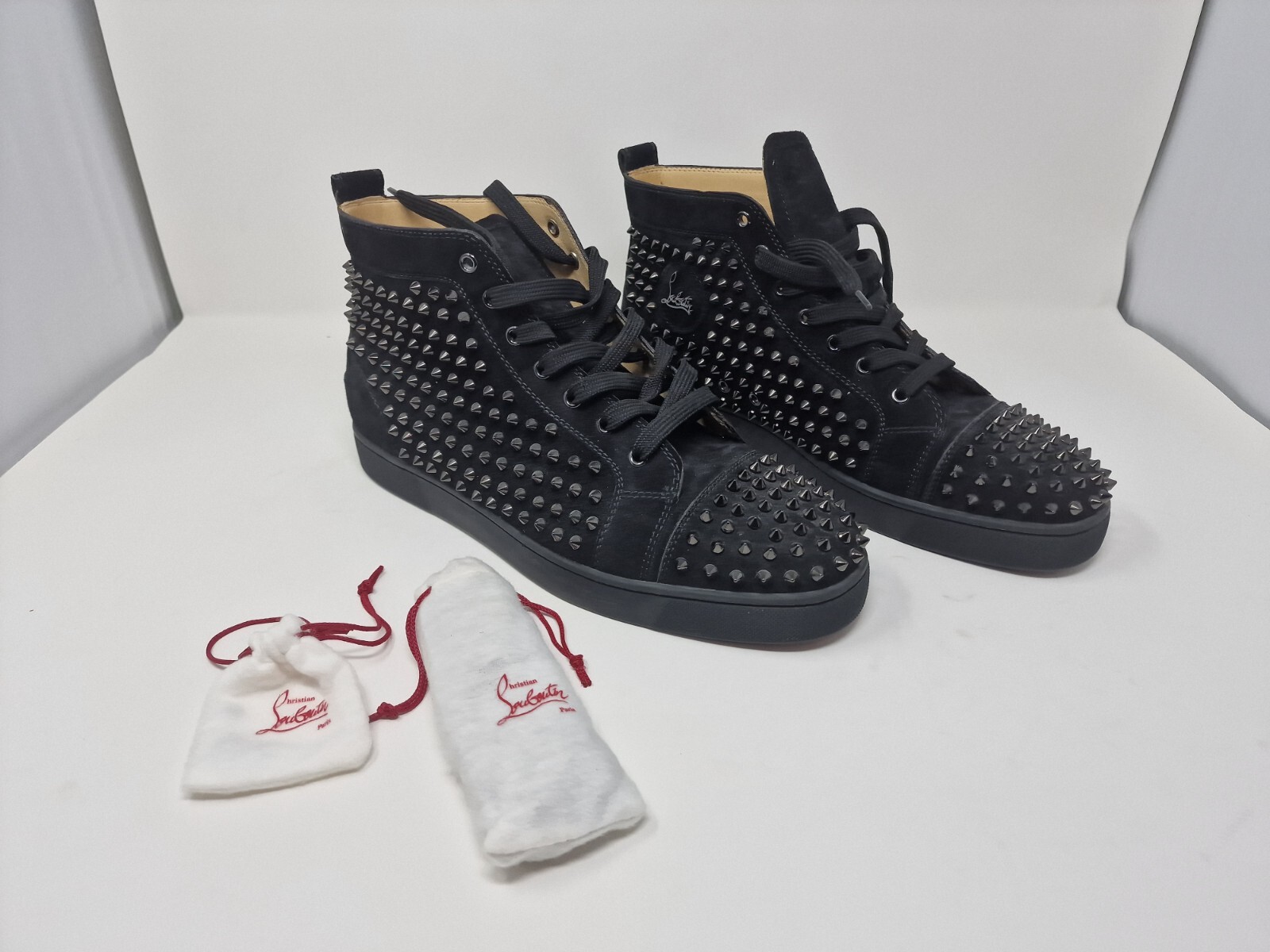CHRISTIAN LOUBOUTIN  Louis Orlato Suede High-Top Sneakers - UK 12 / 46 - RARE image 2