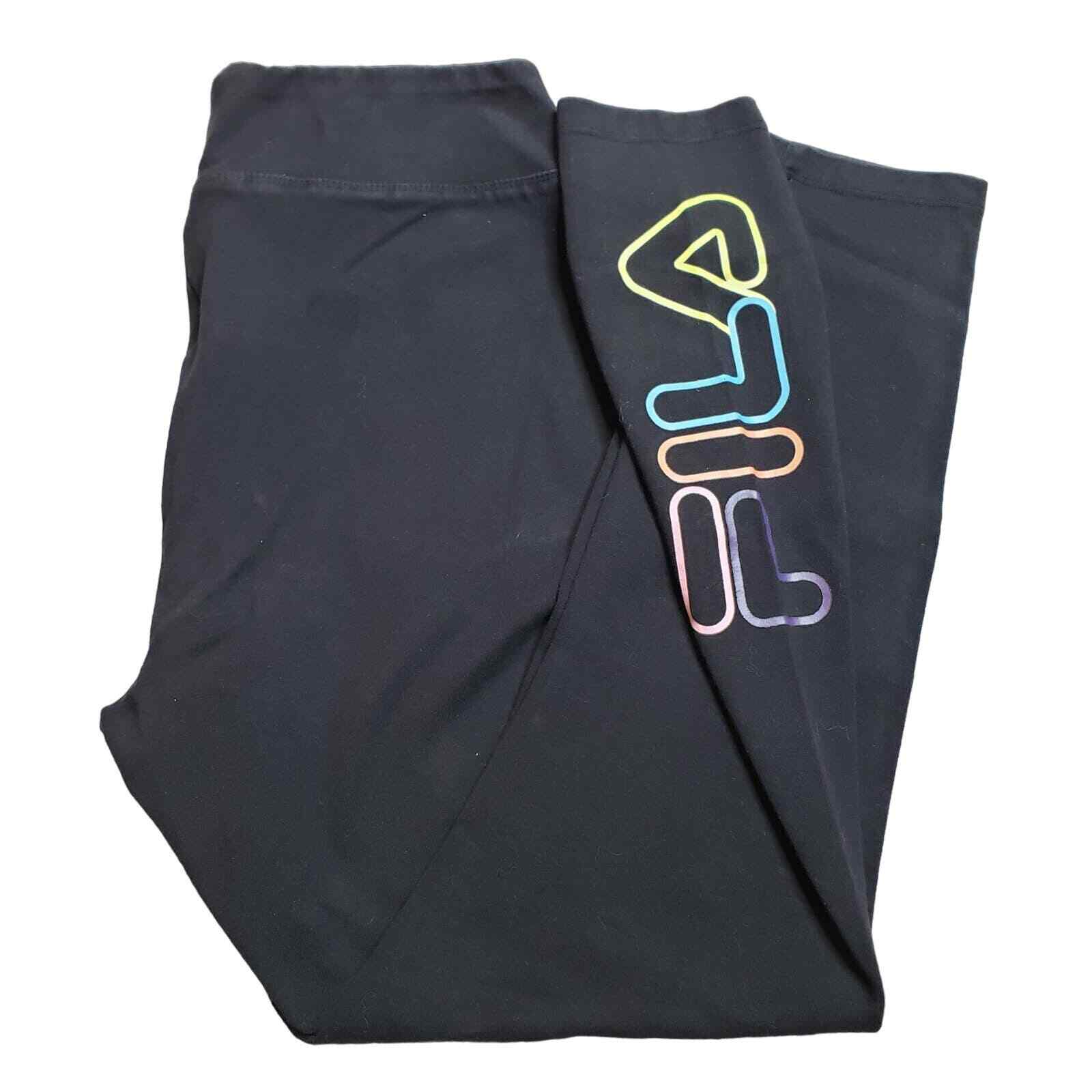 Fila leggings donna sportivi cropped nero taglia media