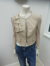 Morgan De Toi Short Beige Jacket Size 8