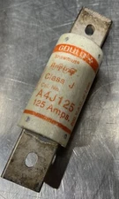 Gould A4J125 FAST ACTING FUSE 125 AMP 600 VOLTS AMPTRAP, Nos Surplus