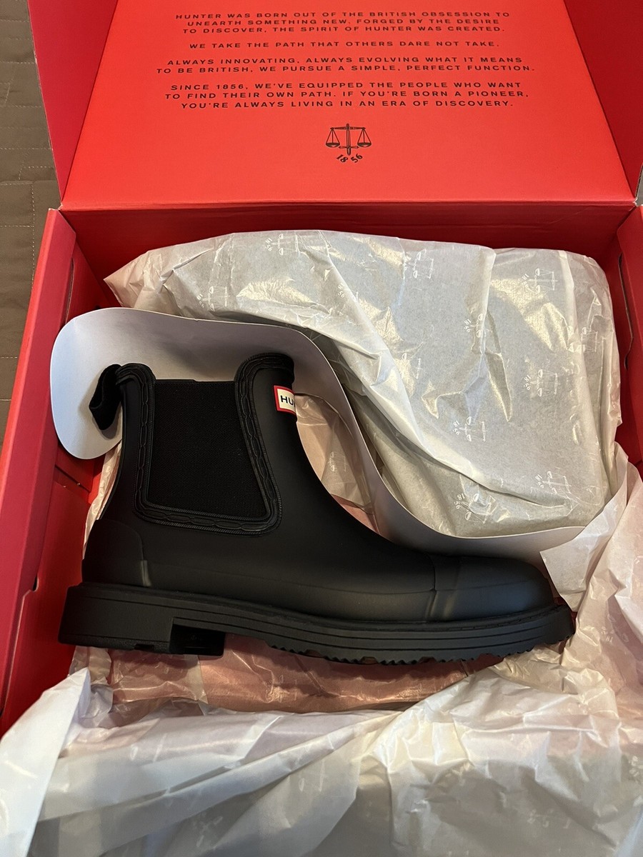 Hunter Original Commando Chelsea Rain Boot Women. Size 6. Black
