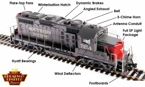 Broadway Limited 4277 escala HO EMD GP20 SP #7236 nariz sangrienta sonido Paragon4/DCC | Zustand: New