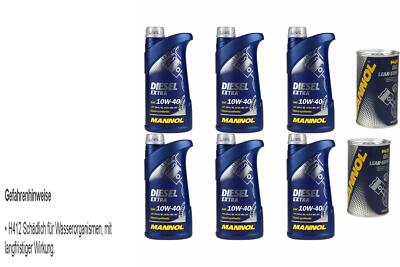 6L Motoröl MANNOL SAE 10W-40 DIESEL EXTRA 2x MANNOL Leak-Stop ADDITIV