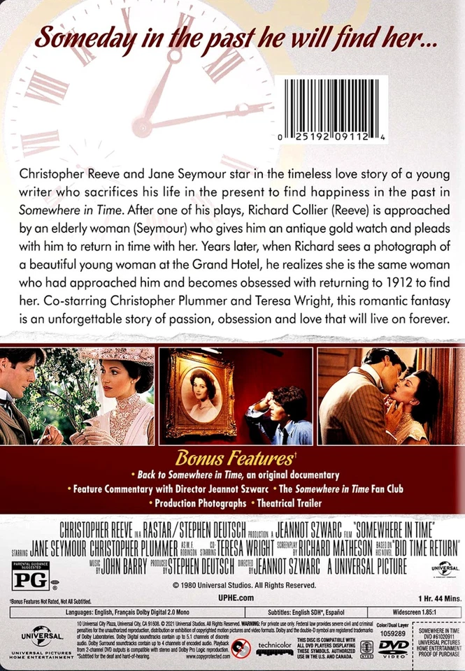 Somewhere in Time  - Christopher Reeve, Jane Seymour,  Christopher  Plummer - Image 2 of 2