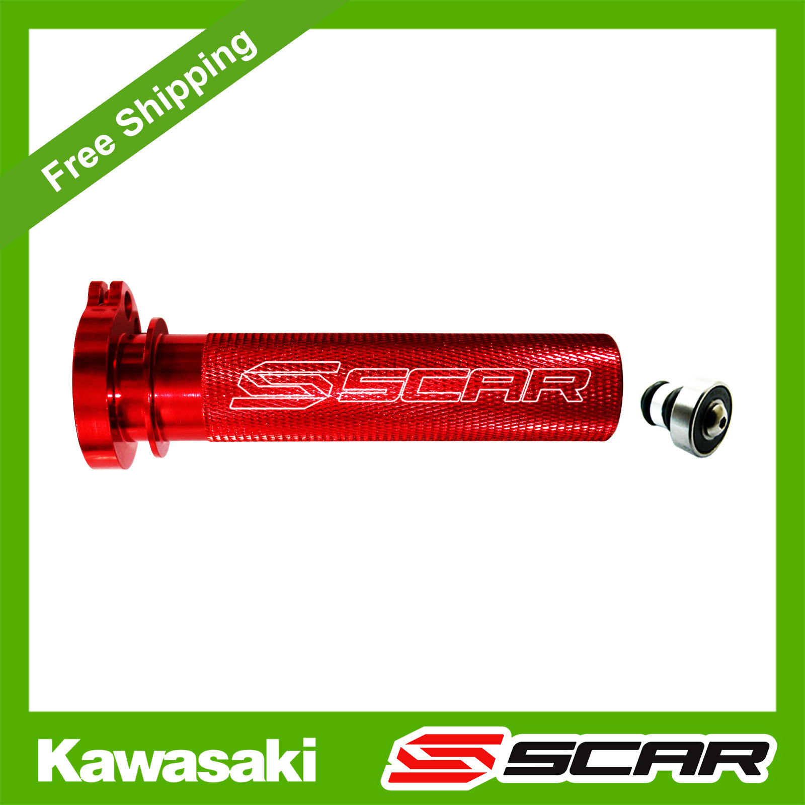 Roulement d'accélérateur aluminium rouge Scar pour moto Kawasaki KXF 250 450