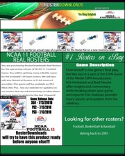 NCAA 11 2011 Football Real Rosters PS3 Memory Card