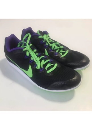 NIKE Zoom Rival D 9. 806556-035. BLK/PRPL/GREEN. W/SPIKES & TOOL NEW Men's SZ 13