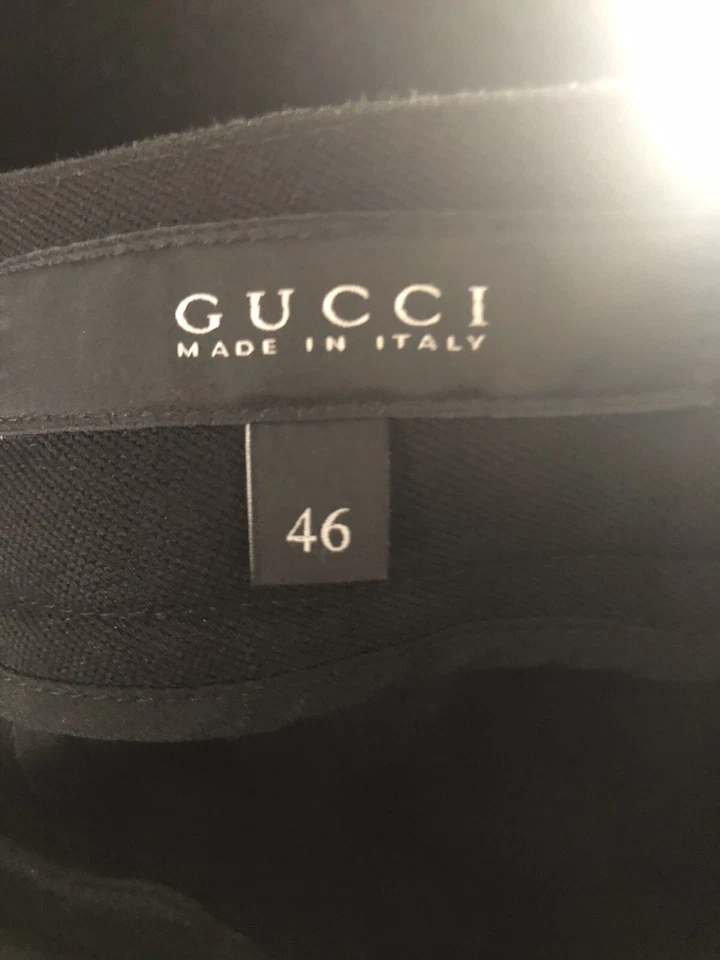 GUCCI Pantalones Ajustados Negro Elástico Algodón Cinturón Desmontable Bambú Hebilla Talla IT 46 Foto 4 de 4