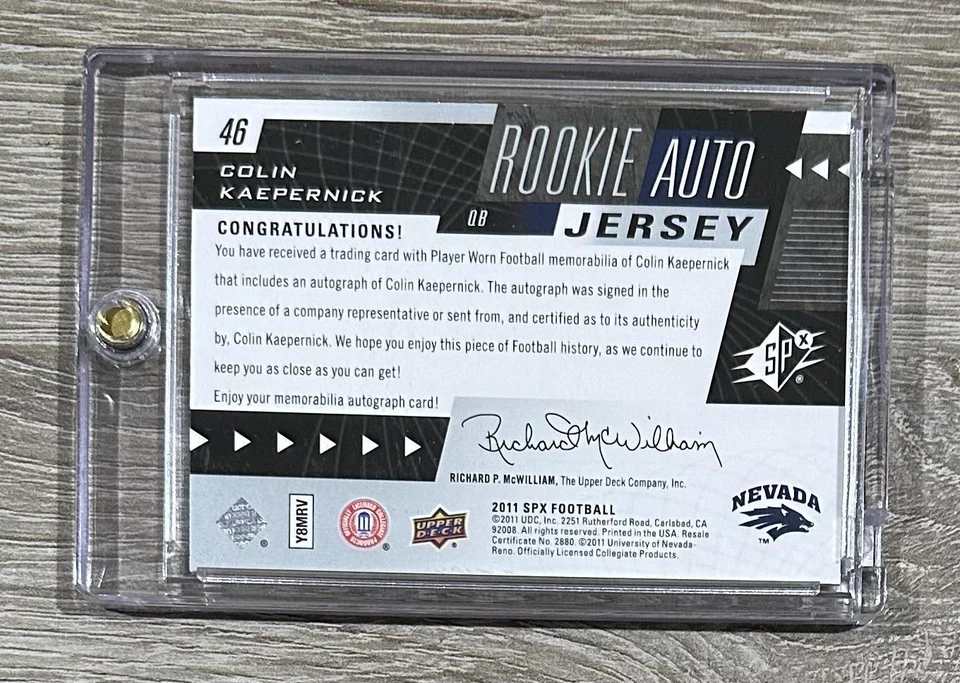 2011 Upper Deck SPx #46 Colin Kaepernick ROOKIE JERSEY AUTO #/150 - Image 2 of 2