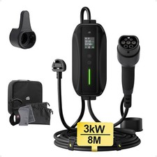 8M Type 2 Charger 3kW Electric Car Charging Cable UK 3PIN Plug 13A BMW i4 ix3 ix
