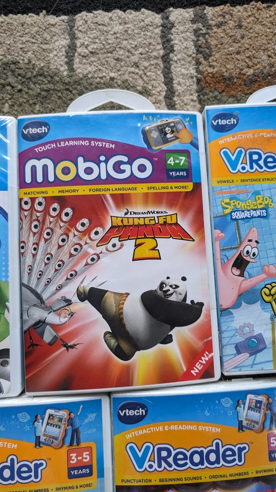 LOT 5 VTech V.Reader Learning System ToyStory 3KungFu Panda 2 Sponge Bob Olivia - Image 3 of 4