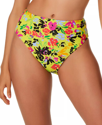 Bikini Swim Bottoms Citron Floral Print Size Small BAR III $44 - NWT