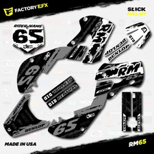 Gray & White Slick Graphics Sticker Kit fits Suzuki RM65 RM 65 01-22 Decals