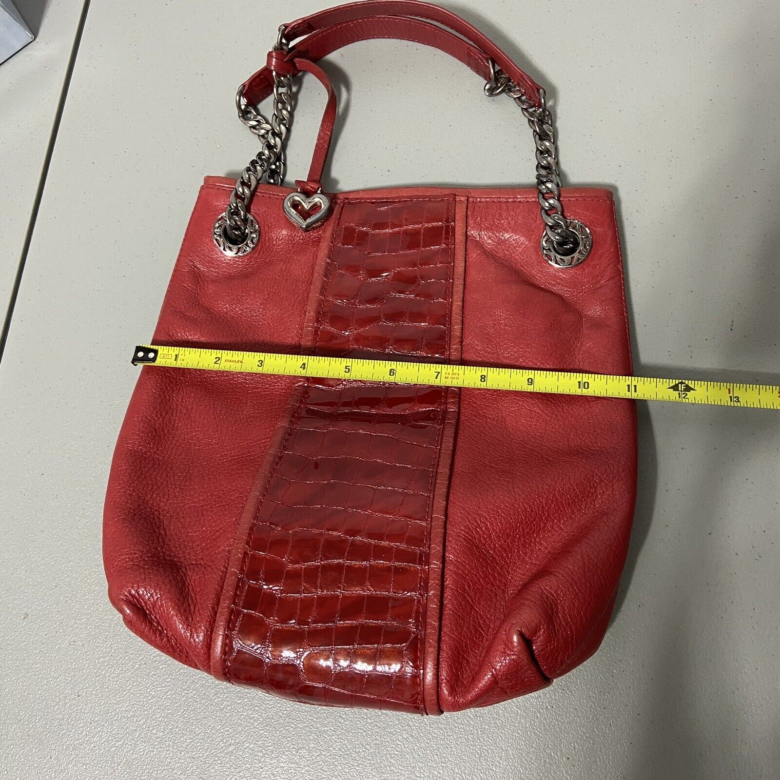 Brighton Red Leather Handbag Purse Small - image 11
