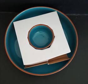 Chip And Dip Set El Tora 2 Pce Teal Blue Ceramic New In Box.