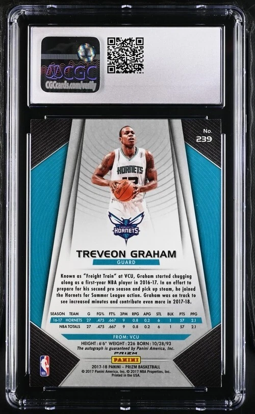 2017-18 Panini Prizm #139 Jason Smith Wrong Back Error Treveon Graham CGC 10 - Image 2 of 2
