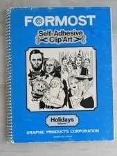 Vintage 1981 Formost Self Adhesive Clip Art Book Holidays Theme Volume 1