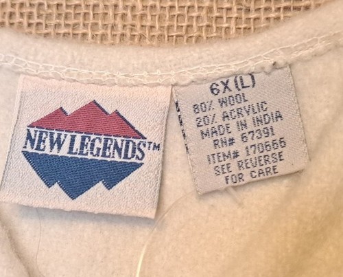 New Legends Vintage Kids Girls Size 6X (L) Wool Vest 80's 90's Made in India - Picture 7 of 8