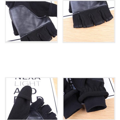 Fleece Flap Gloves Man Student Adult Thicken for Riding Double Layers - Picture 10 of 12