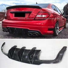 Rear Bumper Diffuser Lip Carbon Fiber Refit For Mercedes Benz W204 C63 2012-2014