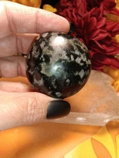 Indigo Gabbro aka Mystic Merlinite 2" Palm Stone, 69.88g