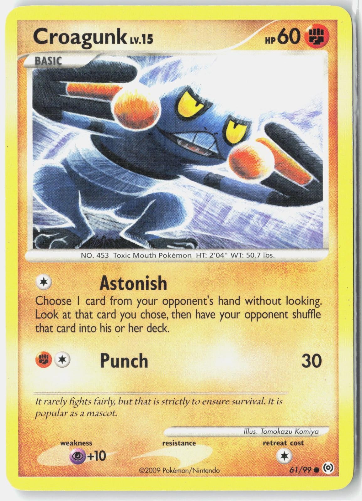 Croagunk 61/99 Common Arceus Pokemon Heavily Played