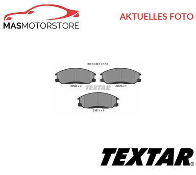 SATZ BREMSBELÄGE BREMSKLÖTZE VORNE TEXTAR 2356901 A FÜR JAC REFINE M1