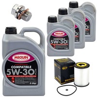 MotoröL Filter Set 5W-30 Plus Meguin 8 Liter + Schraube FüR Mercedes E-Klasse