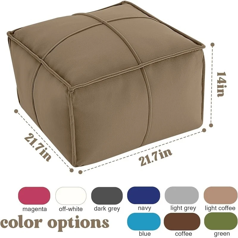 Puf redondo relleno otomano reposapiés moderno reposapiés de espuma suave sala de estar nuevo Foto 4 de 4