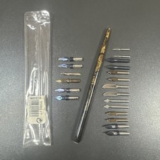 Federhalter marmoriert Tusche Federn Kalligraphie Brause Stift Linoleum Griffel