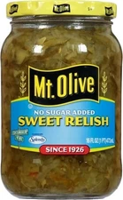 Mt. Olive No Sugar Added Sweet Relish 16 Oz (Pack of 3)