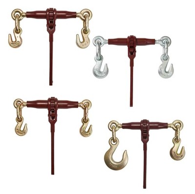 (4 Pack) PRO Heavy Duty Chain Binder Ratchet Style w/ Grab Hooks