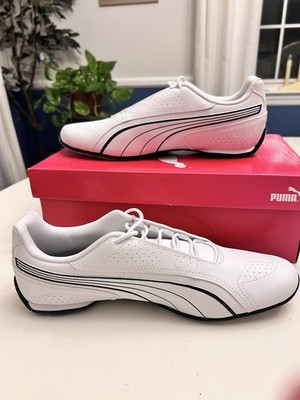 NIB Puma Sneakers 10 Redon Bungee White Black Stripes Athletic 388167-01