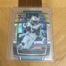 2021 Panini Select - Concourse Jaylen Waddle #48 Black & Gold Prizm Die-Cut (RC)
