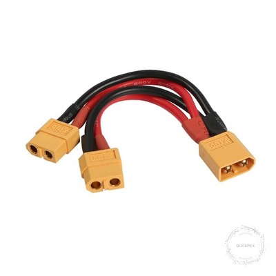XT60 Parallel Battery Connector 14AWG Cable XT60 Y Splitter 1 Male to 2 Female