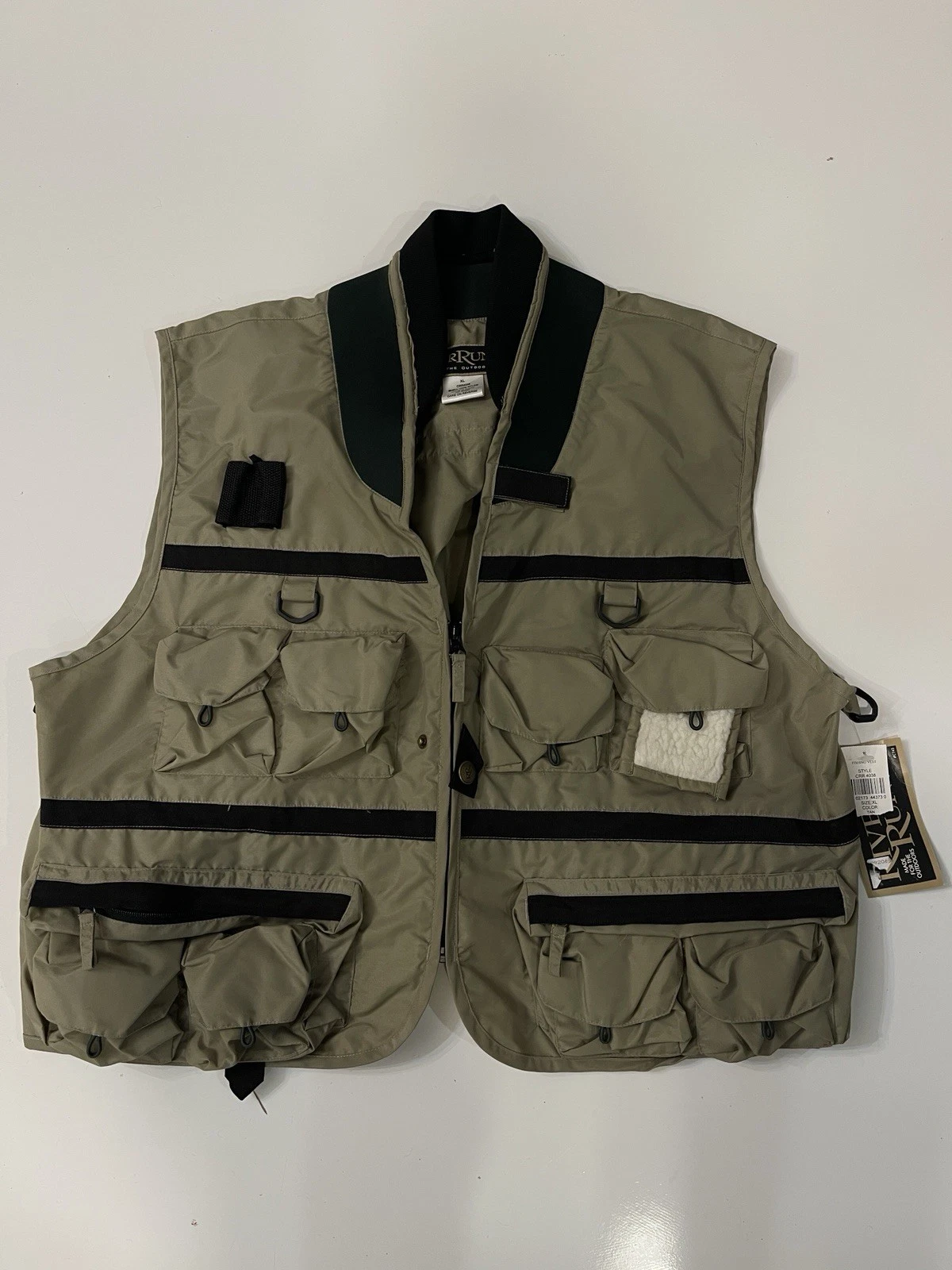 River Run UPLAND UTILITY Vest Men XL Tan Nylon Multi Pockets Fly-Fishing/Hunting