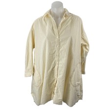 Urban Outfitters BDG Cream Ribbed Collar Long Sleeve Midi A-Line Shirt Dress XS