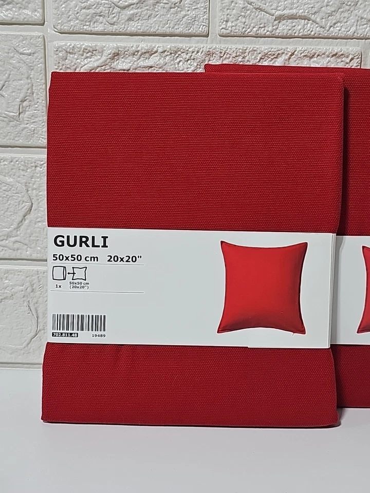 Lot Of 2 New IKEA GURLI Cushion Throw Pillow Covers RED 20x20 702.811.48 Foto 2 de 4