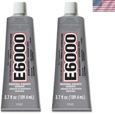 Industrial Strength E-6000 Adhesive - Cold Resistant, Clear, 2 Pack - 3.7 oz