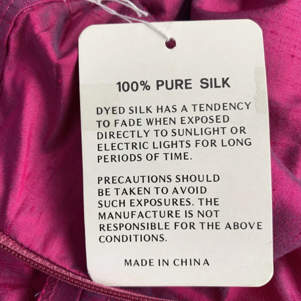 SAKS FIFTH AVENUE Size 12 Pink Fuchsia Silk Shantung Dress Pants - Image 4 of 4