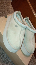 UGG Tasman Women s Suede Slip-On Slippers Beige Sheepskin Lined US 7